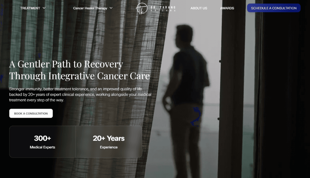Dr. Tarang Krishna website screenshot